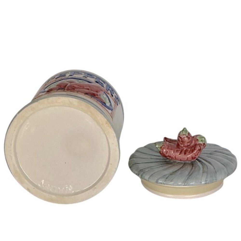Vintage Pepper Canister Farmhouse Stoneware with Lid Multicolor 4 Cup 7 1/2” H - Picture 5 of 16
